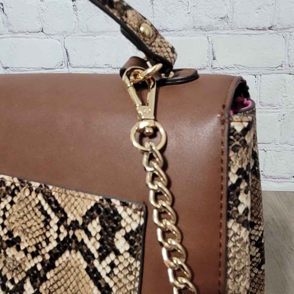 NWT Betsey Johnson Wild West Brown Bling Studs Satchel Crossbody Purse - Picture 10 of 14